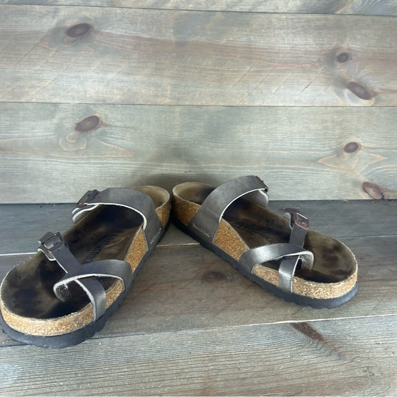 birkenstock mayari womens size 7 shoes brown strappy slip on comfort sandals - Picture 3 of 8